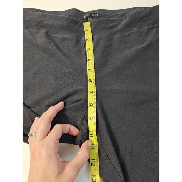 Eileen fisher size large L stretch pull on pants black EUC 27" inseam short mid - Picture 5 of 7